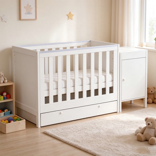 White baby cot - white, sleeper
