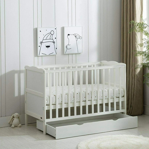 Wooden baby cot bed - wooden, &